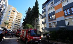 Teras katta panik çıkaran yangın