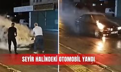 Seyir halindeki otomobil yandı