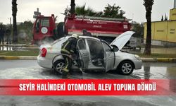 Seyir halindeki otomobil alev topuna döndü