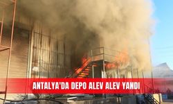 Antalya'da depo alev alev yandı