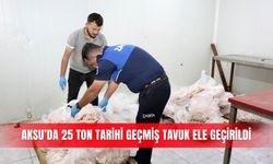 Aksu’da 25 ton tarihi geçmiş tavuk ele geçirildi