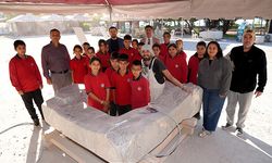 Alanya’da öğrenciler taş heykel sempozyumunu gezdi