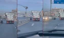 Seyir halindeki kamyonun dingili koptu: Tekerlekler yolda ilerledi