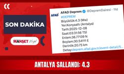 Antalya Konyaaltı'nda deprem: 4.3