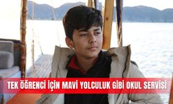 Tek öğrenci için mavi yolculuk gibi okul servisi