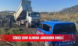 İzinsiz kum alımına jandarma engeli