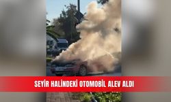Seyir halindeki otomobil alev aldı