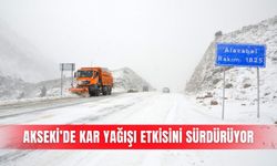 Akseki’de kar yağışı etkisini sürdürüyor