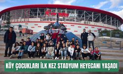 Köy çocukları ilk kez stadyum heyecanı yaşadı