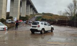 Kilyos tüneli inşaatında yağış nedeniyle yol çöktü
