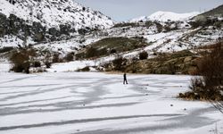 Bulumya Göleti buz tuttu