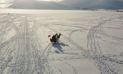 Çıldır Gölü’nde atlı kızak heyecanı başladı