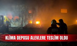 Klima deposu alevlere teslim oldu