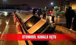 Otomobil kanala uçtu