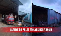 Alanya'da palet atölyesinde yangın
