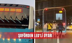 Şoförden LED'li uyarı