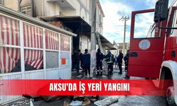 Aksu'da iş yeri yangını
