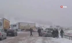 Gaziantep-Araban kara yolunda kar esareti