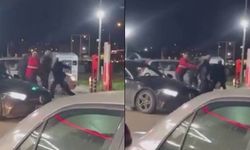 Akaryakıt istasyonunu boks ringine çevirdiler