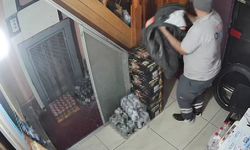 Temizlik işçisinin 250 bin liralık sigara ve alkol hırsızlığı kamerada