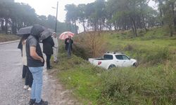 Kamyonet dereye uçtu