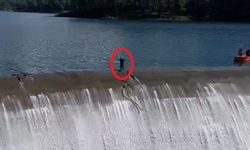 Balık üreticisinin barajda tehlikeli çalışması