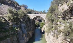 Tarihi köprüden suya atladı!