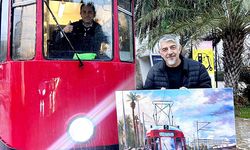 Nostalji tramvayını tuvaline taşıdı