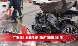 Otomobil akaryakıt istasyonuna daldı!