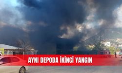 Aynı depoda ikinci yangın