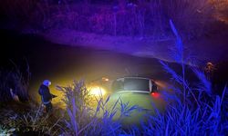 Seyir halindeki otomobil dereye uçtu