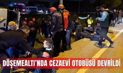 Döşemealtı’nda cezaevi otobüsü devrildi