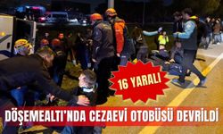 Döşemealtı’nda cezaevi otobüsü devrildi