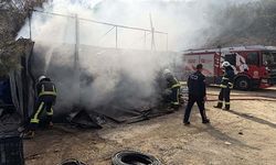 Alanya'da işçi konteynerinde yangın