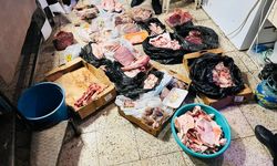 Antalya'da kasap dükkanında mide bulandıran görüntü