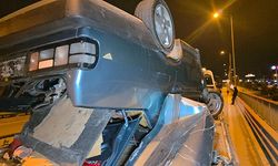 Kontrolden çıkan otomobil takla attı: Burunları bile kanamadı