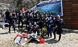 Mermerli Plajı'nda deniz dibi temizliği