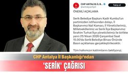 CHP Antalya İl Başkanlığı'ndan 'Serik' çağrısı