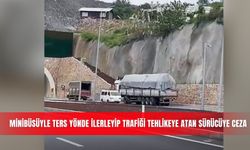 Minibüsüyle ters yönde ilerleyip trafiği tehlikeye atan sürücüye ceza