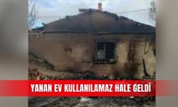 Yanan ev kullanılamaz hale geldi