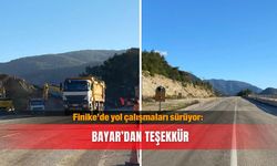 Finike’de yol çalışmaları sürüyor: Bayar’dan teşekkür