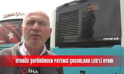 Otobüs şoföründen patenci çocuklara LED'li uyarı