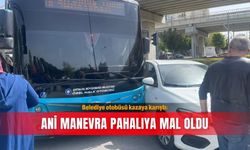 Belediye otobüsü kazaya karıştı: Ani manevra pahalıya mal oldu