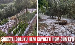 Şiddetli doluyu hem kaydetti hem dua etti