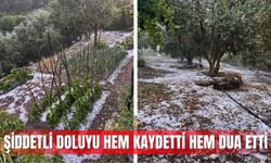 Şiddetli doluyu hem kaydetti hem dua etti