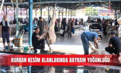 Kurban kesim alanlarında bayram yoğunluğu