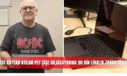 Üst kattan atılan pet şişe bilgisayarına 90 bin liralık zarar verdi