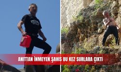 Anıttan inmeyen şahıs bu kez surlara çıktı