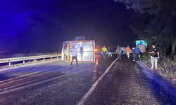 Kemer'de yola dökülen mazot kazaya neden oldu