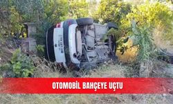 Otomobil bahçeye uçtu